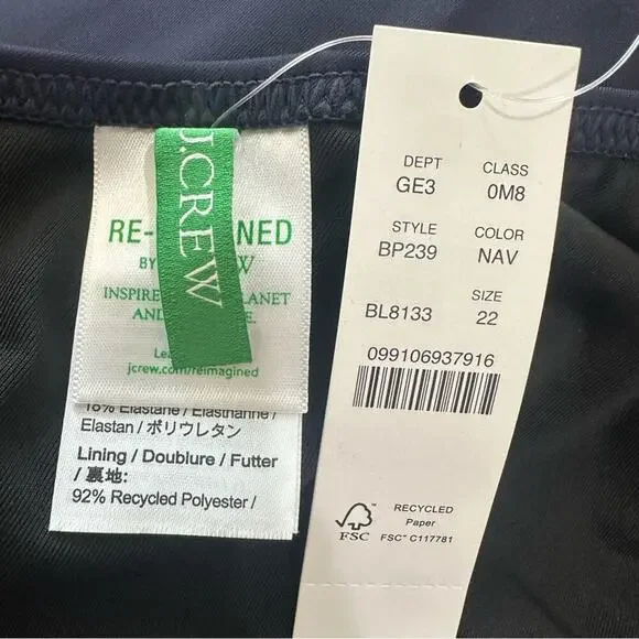 J. Crew Cut Out Full Coverage One Piece Swimsuit with Buttons Navy Size 22 - Picture 10 of 11